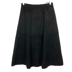 Linea By Louis Dell'Olio Skirt Womens‎ Sz S Black Microfiber Midi A-line Lined